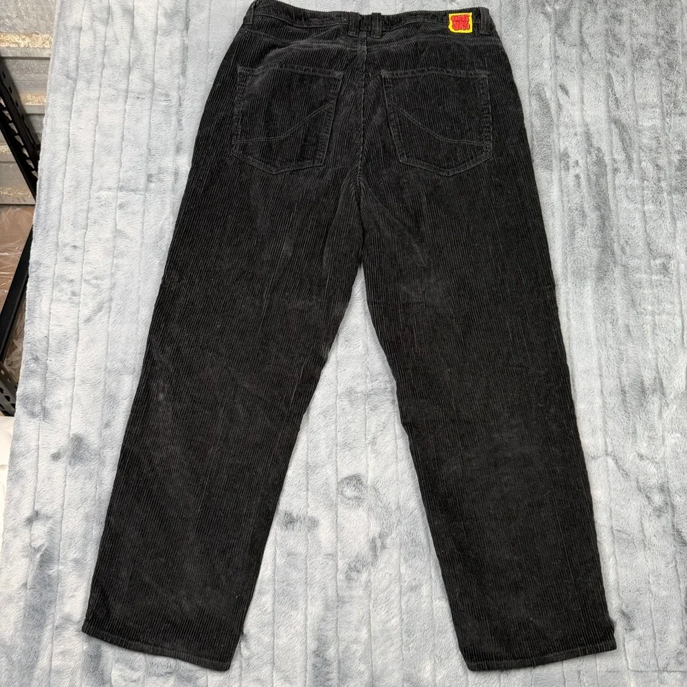 Empyre Corduroy Pants Mens 34 Black Relaxed Fit Baggy Skate Streetwear RN116442